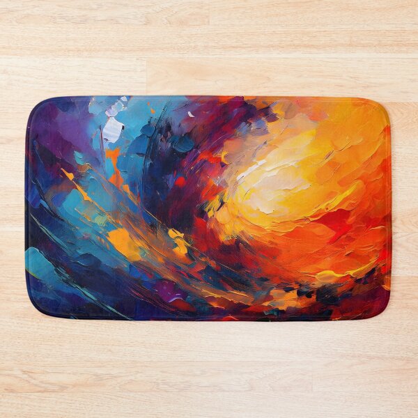 Item preview, A vibrant abstract painting with bold brushstrokes and rich colors, evoking a sense of movement and energy designed and sold by homydesign.