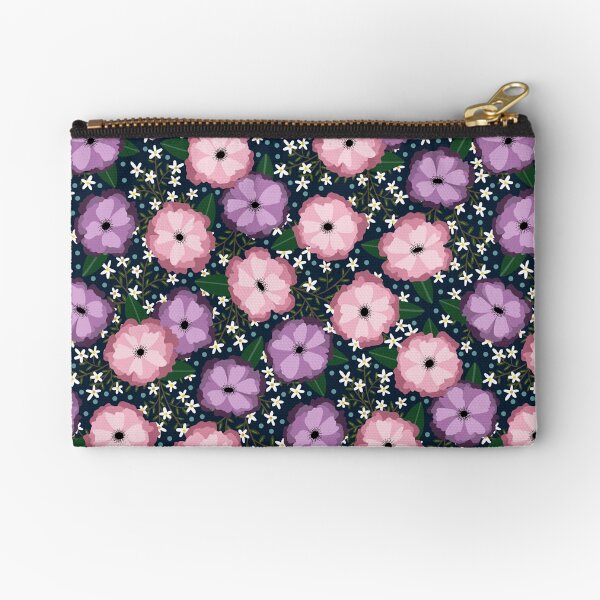 Vista previa del artículo con la obra «Flores rosas y moradas con mini margaritas», diseñado y vendido por spoonlessmarket.