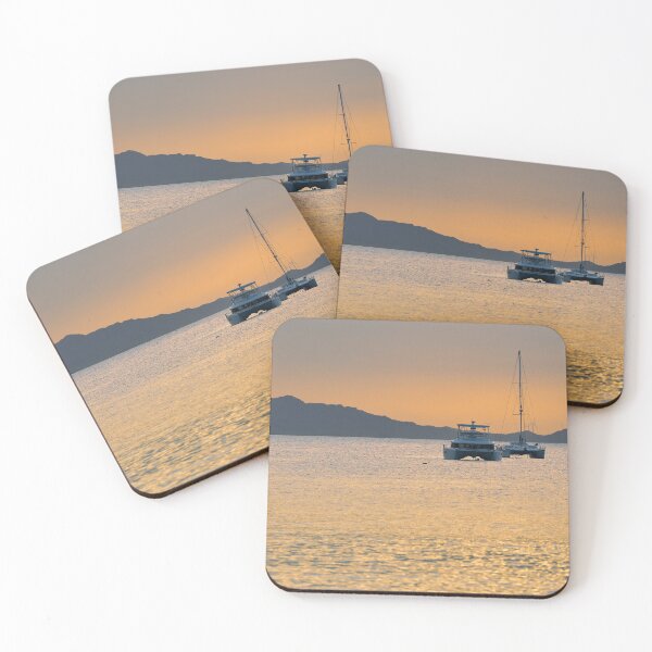 Item preview, Boats In The Calm Ocean During An Orange Sunset designed and sold by lessplay.
