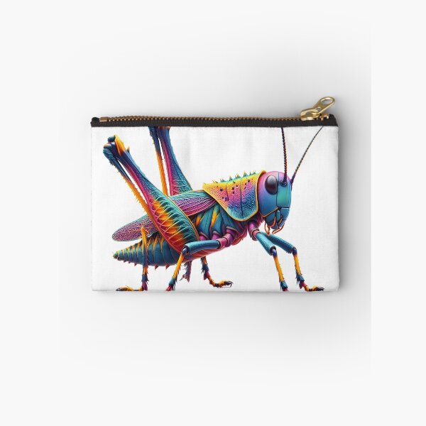 Item preview, A vividly colored grasshopper with intricate patterns, standing on a white background designed and sold by homydesign.