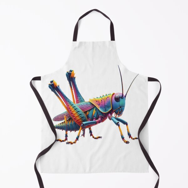 Item preview, A vividly colored grasshopper with intricate patterns, standing on a white background designed and sold by homydesign.