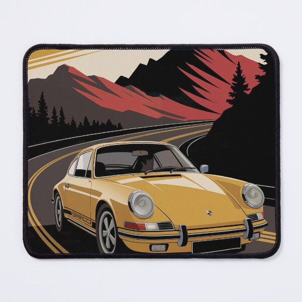 Item preview, vintage Porsche, driving up a curving mountain road designed and sold by Random Designs.