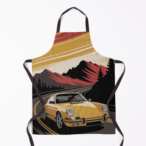 Item preview, vintage Porsche, driving up a curving mountain road designed and sold by Random Designs.