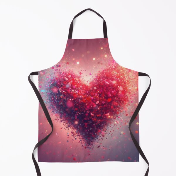 Item preview, Red heart exploding with particles and light on a soft, dreamy background designed and sold by homydesign.