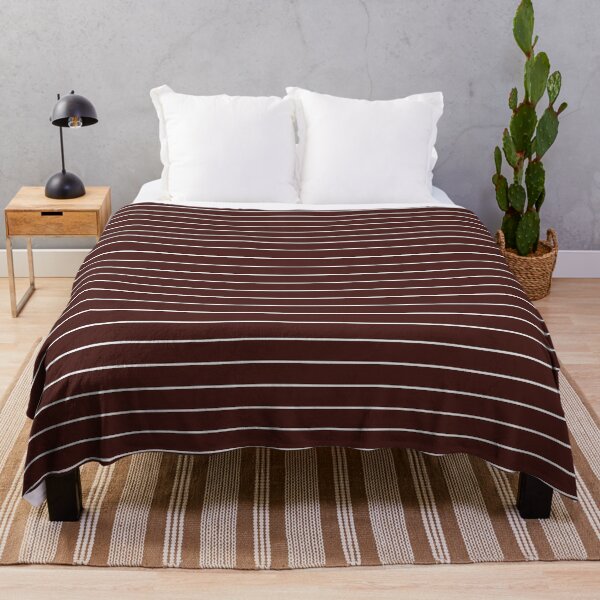 Item preview, Rich Chocolate Brown with White Breton Stripes designed and sold by BubbleGalaxy.