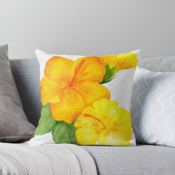 Aperçu de l'œuvre Aquarelle Hibiscus Jaune créée et vendue par PetalNPalette.