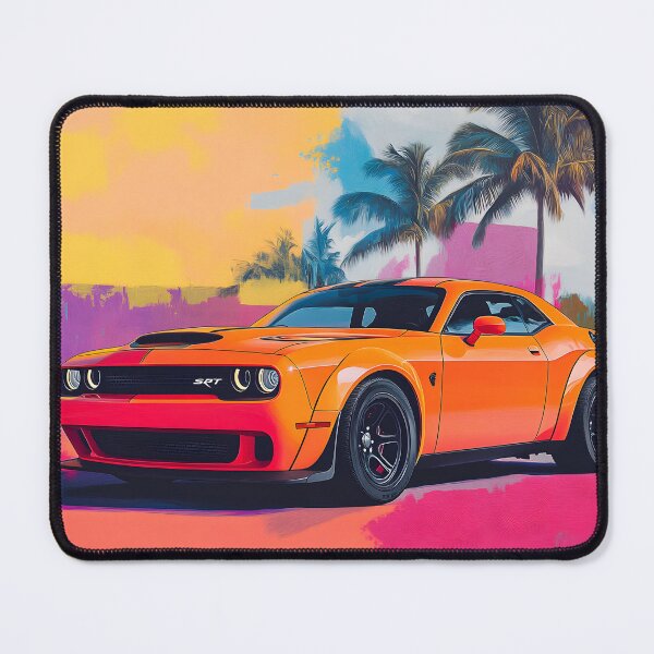 Item preview, Digital Pop Art Painting – Orange Dodge Challenger SRT designed and sold by AutoPopStudio.