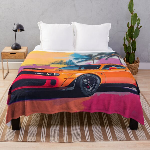 Item preview, Digital Pop Art Painting – Orange Dodge Challenger SRT designed and sold by AutoPopStudio.