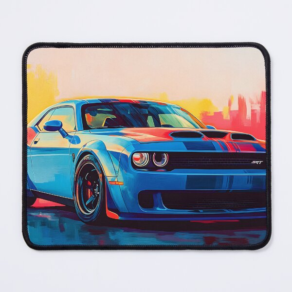 Item preview, Digital Pop Art Painting – Blue Dodge Challenger SRT designed and sold by AutoPopStudio.