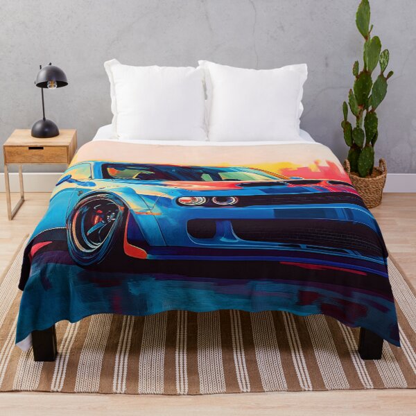 Item preview, Digital Pop Art Painting – Blue Dodge Challenger SRT designed and sold by AutoPopStudio.