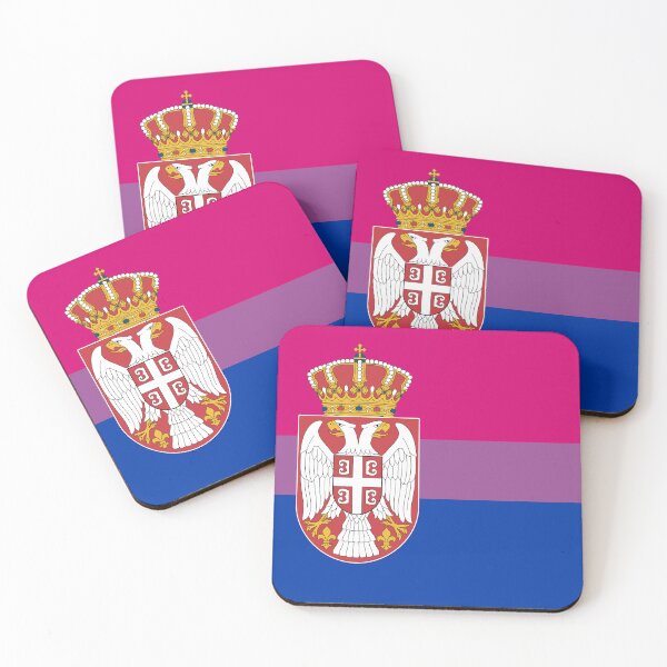 Item preview, Serbia Bisexual Pride Flag - Version 2 designed and sold by WokeBespoke.