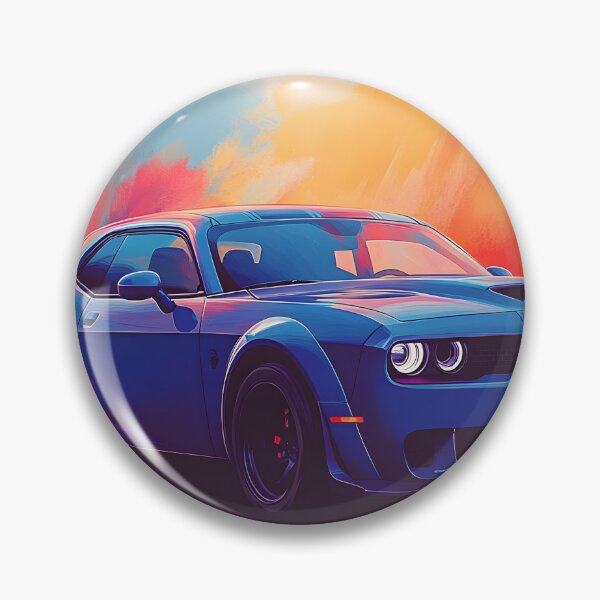 Item preview, Digital Pop Art Painting – Blue Dodge Challenger SRT II designed and sold by AutoPopStudio.