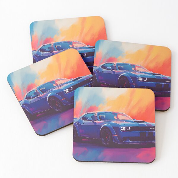 Item preview, Digital Pop Art Painting – Blue Dodge Challenger SRT II designed and sold by AutoPopStudio.