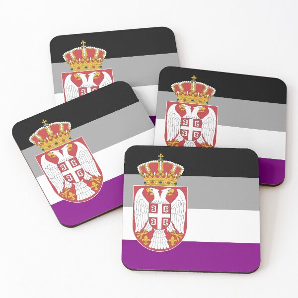 Item preview, Serbia Asexual Pride Flag - Version 2 designed and sold by WokeBespoke.