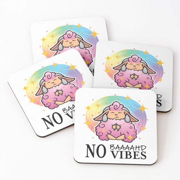 Item preview, ✨(Pink) No Baaaahd Vibes – Wear the Chill, Spread the Magic! (Black Text)✨ designed and sold by KitWitch.