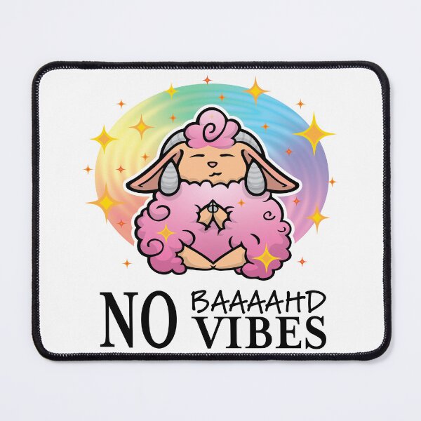 Item preview, ✨(Pink) No Baaaahd Vibes – Wear the Chill, Spread the Magic! (Black Text)✨ designed and sold by KitWitch.