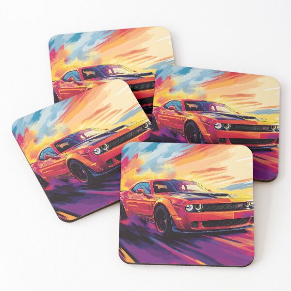 Item preview, Digital Pop Art Painting – Orange Dodge Challenger SRT II designed and sold by AutoPopStudio.