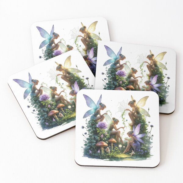 Item preview, Fairies in a garden designed and sold by UrbanUtopiaPress.