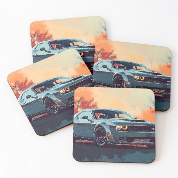Item preview, Digital Pop Art Painting – Grey Dodge Challenger SRT II designed and sold by AutoPopStudio.