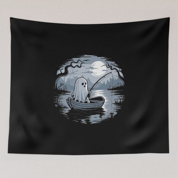 Item preview, Ghost Fishing Under the Moonlight - Spooky Night Art designed and sold by love3617.