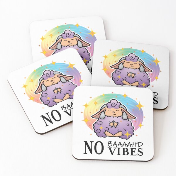 Item preview, ✨(Purple) No Baaaahd Vibes – Wear the Chill, Spread the Magic! (Black Text)✨ designed and sold by KitWitch.