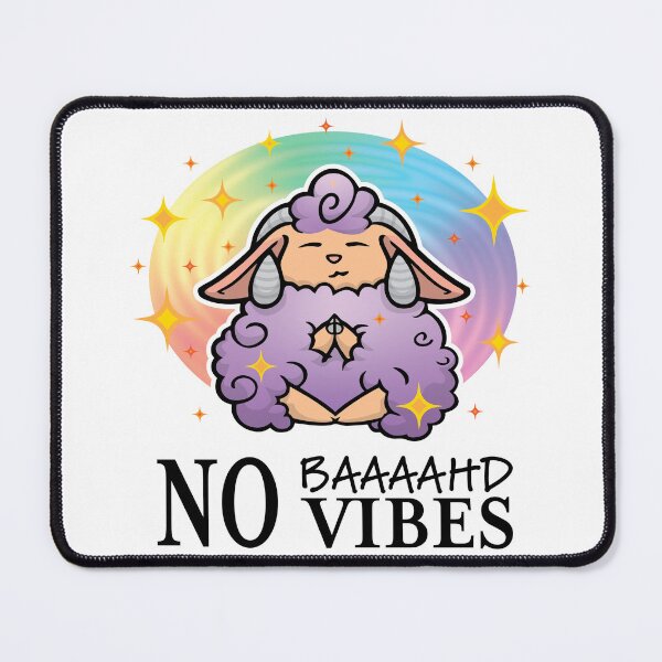Item preview, ✨(Purple) No Baaaahd Vibes – Wear the Chill, Spread the Magic! (Black Text)✨ designed and sold by KitWitch.