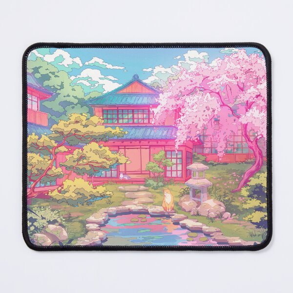 Item preview, Copy of Serene Japanese Garden, Cherry Blossoms and cute cats (pastel colors) designed and sold by AnGoArt.