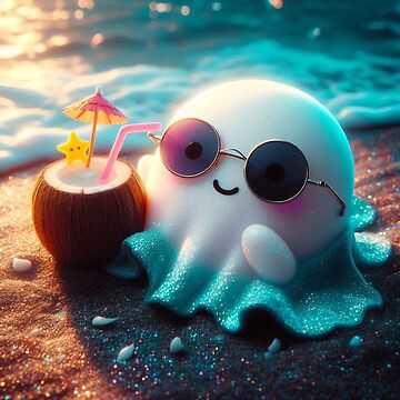 Artwork thumbnail, Cute Kawaii Ghosty Friend by NaughtyNiceArt