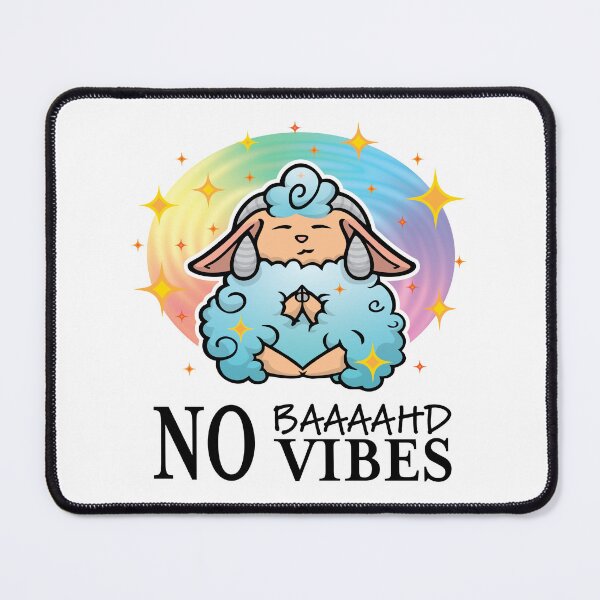 Item preview, ✨ (Blue) No Baaaahd Vibes – Wear the Chill, Spread the Magic! (Black Text) ✨ designed and sold by KitWitch.
