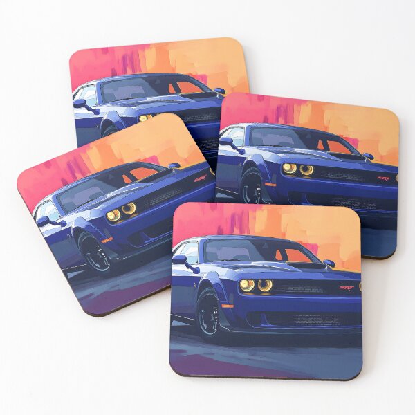 Item preview, Digital Pop Art Painting – Blue Dodge Challenger SRT III designed and sold by AutoPopStudio.