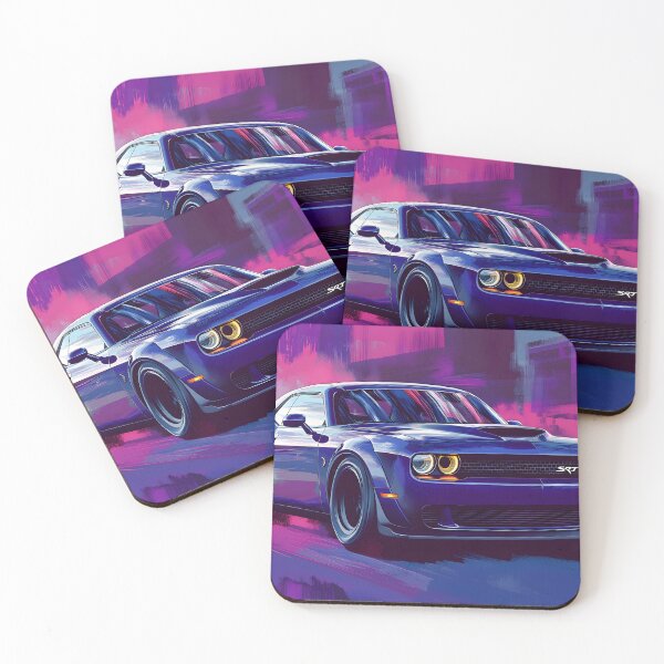 Item preview, Digital Pop Art Painting – Blue Dodge Challenger SRT IV designed and sold by AutoPopStudio.