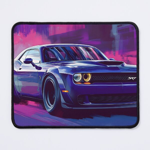 Item preview, Digital Pop Art Painting – Blue Dodge Challenger SRT IV designed and sold by AutoPopStudio.