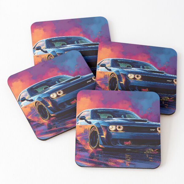 Item preview, Digital Pop Art Painting – Blue Dodge Challenger SRT V designed and sold by AutoPopStudio.