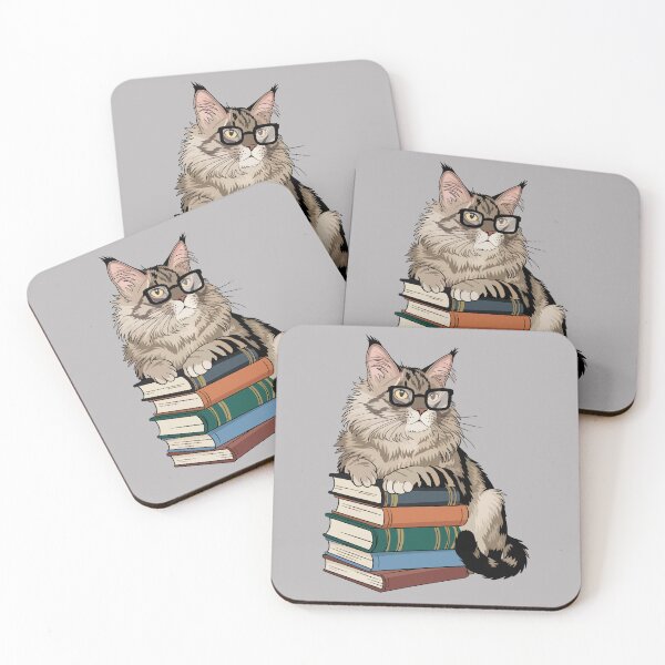 Item preview, Maine Coon Cat – Nerdy Book Lover designed and sold by WildlifeInc.