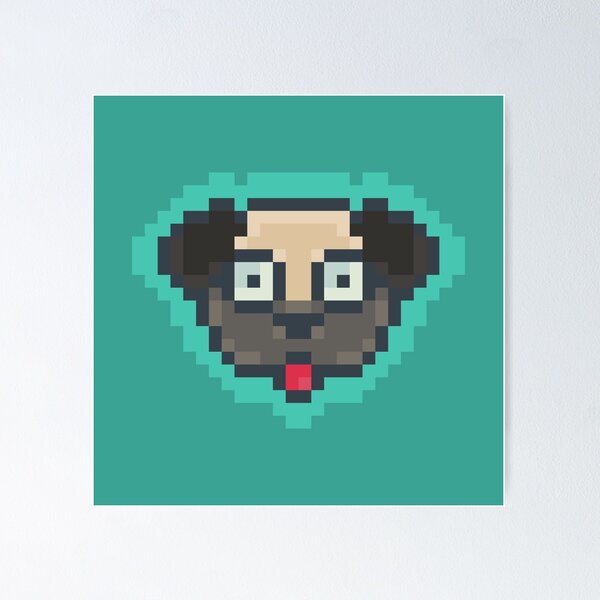 Item preview, Pug Dog - Retro Pixel Art designed and sold by sainguinpixels.