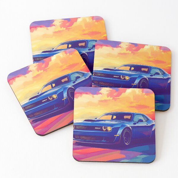 Item preview, Digital Pop Art Painting – Blue Dodge Challenger SRT VI designed and sold by AutoPopStudio.