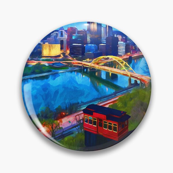 Artikelvorschau, Pittsburgh Skyline & Duquesne Incline Aquarellkunst entworfen und verkauft von InspireSticker.