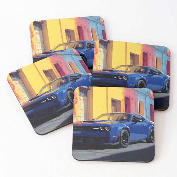 Item preview, Digital Pop Art Painting – Blue Dodge Challenger SRT VII designed and sold by AutoPopStudio.