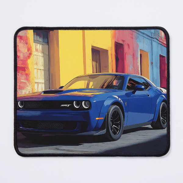 Item preview, Digital Pop Art Painting – Blue Dodge Challenger SRT VII designed and sold by AutoPopStudio.
