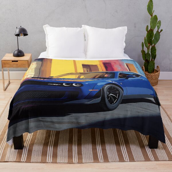 Item preview, Digital Pop Art Painting – Blue Dodge Challenger SRT VII designed and sold by AutoPopStudio.