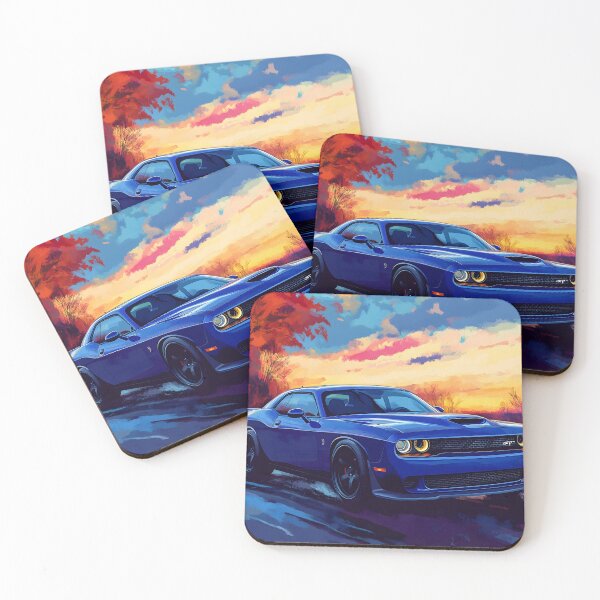 Item preview, Digital Pop Art Painting – Blue Dodge Challenger SRT X designed and sold by AutoPopStudio.