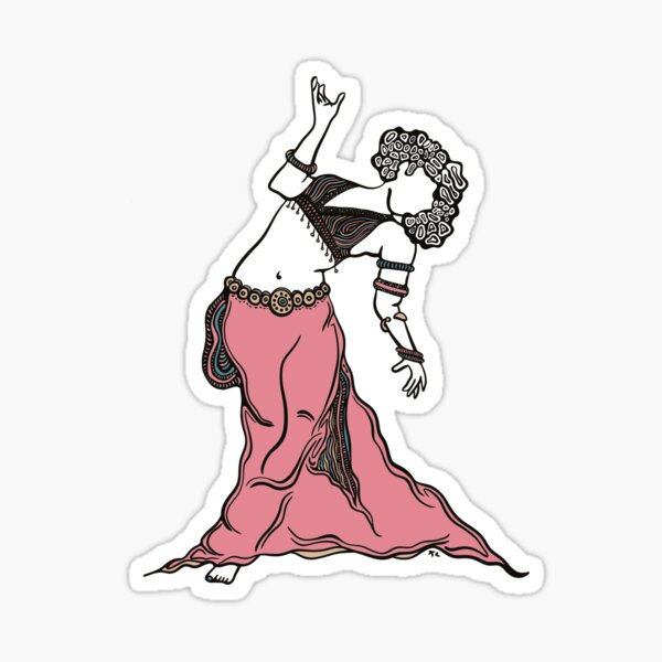 Item preview, Back Bend Belly Dancer CORAL designed and sold by LayerCakeDigDes.