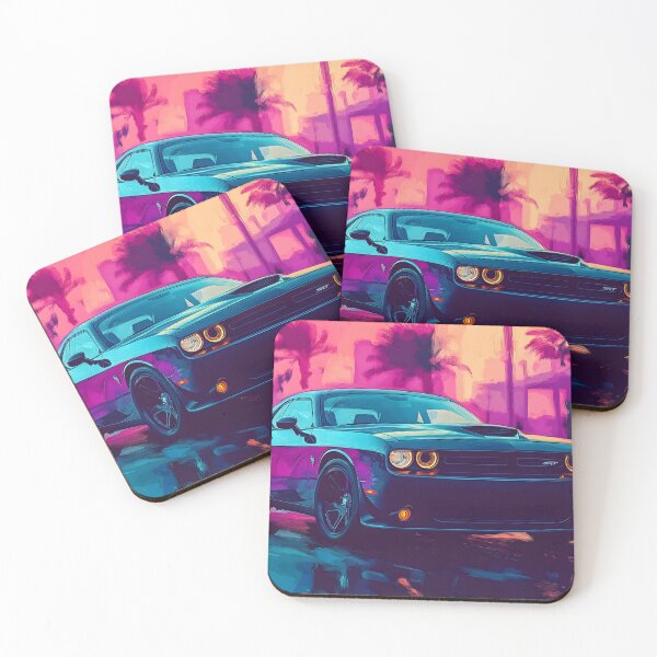 Item preview, Digital Pop Art Painting – Midnight Blue Dodge Challenger SRT designed and sold by AutoPopStudio.