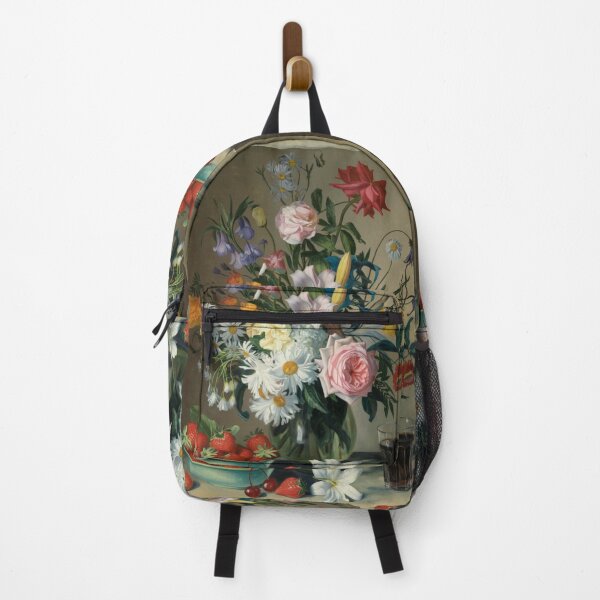 Item preview, French Floral Still Life – Vibrant Roses and Fresh Strawberries designed and sold by CARRAANN.