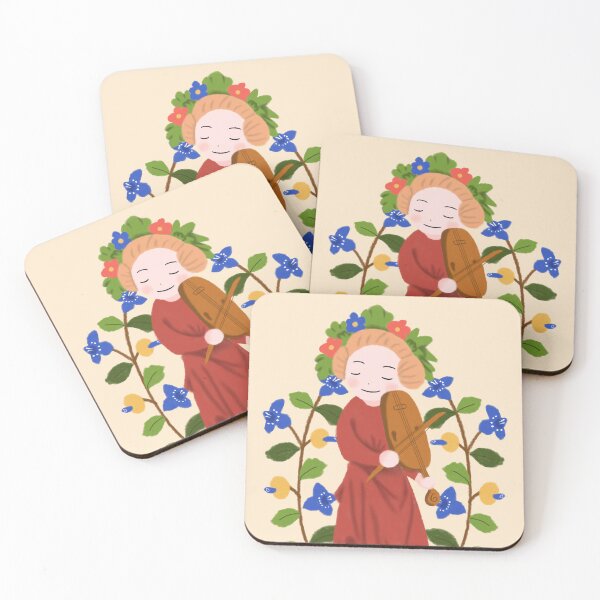 Item preview, Cute Medieval Woman Playing Music illustration Design designed and sold by MariOyama.