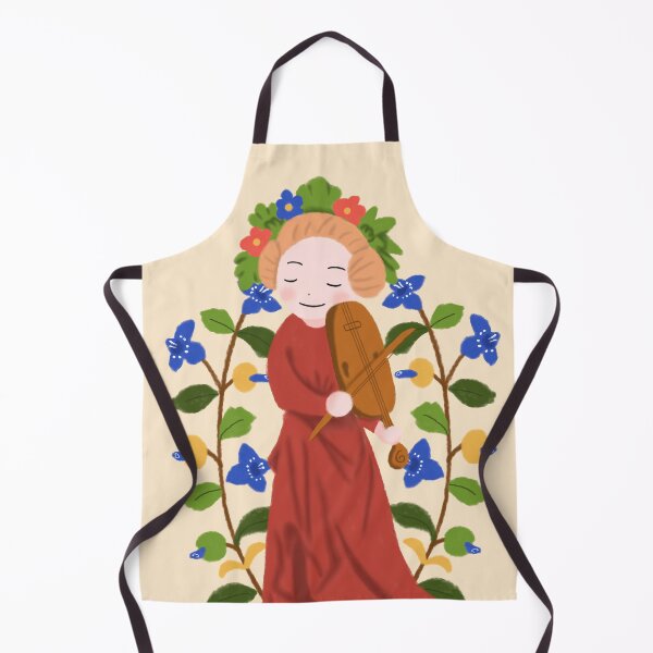 Item preview, Cute Medieval Woman Playing Music illustration Design designed and sold by MariOyama.