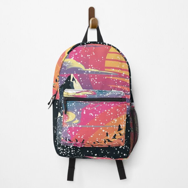 Item preview, Adventure Hiking Silhouette | Retro Sunset Mountain Art designed and sold by graphicnew.