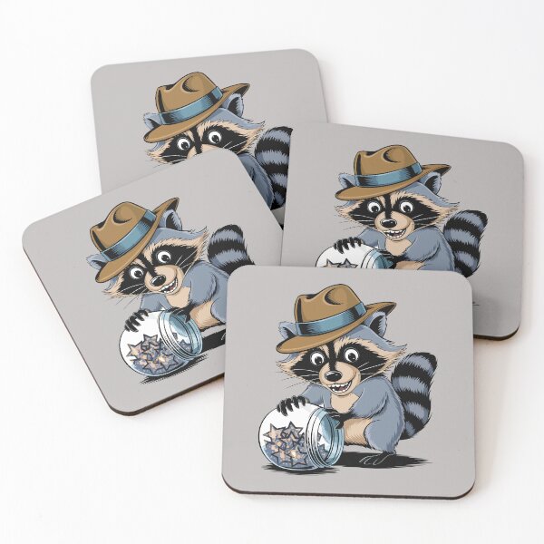 Item preview, Mischievous Raccoon with Star Jar designed and sold by WildlifeInc.