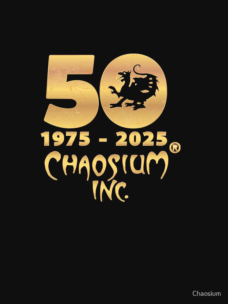 Thumbnail 7 of 7, Classic T-Shirt, Chaosium 50th Anniversary Official Logo designed and sold by Chaosium.