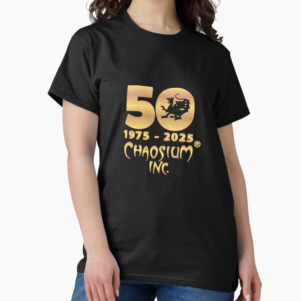 Vista previa del artículo con la obra «Logotipo oficial del 50.º aniversario de Chaosium», diseñado y vendido por Chaosium.